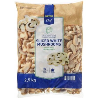 Metro Chef Pieczarki Białe Krojone W Plastry Pojedynczo Mrożone 2,5 Kg Metro Chef Pieczarki Białe Krojone W Plastry Pojedynczo Mrożone 2,5 Kg