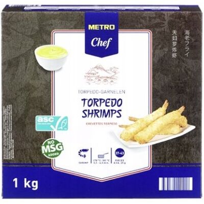 Metro Chef Torpedo Krewetki mrożone - opakowanie 1 kg Metro Chef Torpedo Krewetki mrożone - opakowanie 1 kg