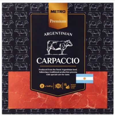 Metro Premium Carpaccio Wołowe Argentyńskie 800 G Mrożone Metro Premium Carpaccio Wołowe Argentyńskie 800 G Mrożone