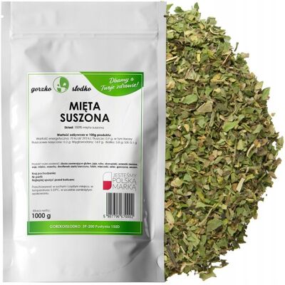 gorzkoislodko Mięta Herbata Miętowa Liście Suszonej Mięty 1Kg gorzkoislodko Mięta Herbata Miętowa Liście Suszonej Mięty 1Kg