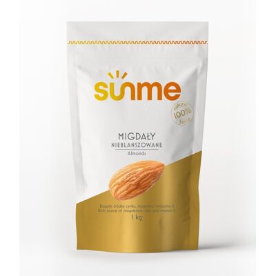 Sunme Migdały całe nieblanszowane 1 kg Sunme Migdały całe nieblanszowane 1 kg