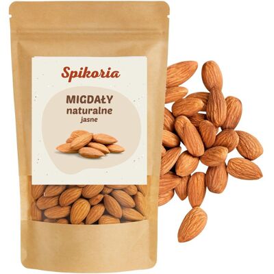 MIGDAŁY NATURALNE JASNE 1kg Kalifornijskie duże świeże całe 1000g Spikoria MIGDAŁY NATURALNE JASNE 1kg Kalifornijskie duże świeże całe 1000g Spikoria
