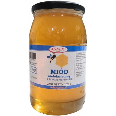 Agnex Miód wielokwiatowy z Podlaskiej Pasieki 1200 g Agnex Miód wielokwiatowy z Podlaskiej Pasieki 1200 g