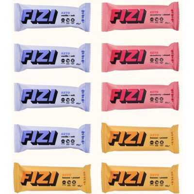 Inny producent Mix Keto Protein 3 Smaki Batoniki Wegańskie Bez Glutenu, Bez Dodatku Cukru 10szt / Fizi Inny producent Mix Keto Protein 3 Smaki Batoniki Wegańskie Bez Glutenu, Bez Dodatku Cukru 10szt / Fizi