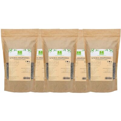 Green Essence NASIONA CHIA szałwia hiszpańska 5kg wysoka jakość świeża nasiona czia 5x1kg Green Essence NASIONA CHIA szałwia hiszpańska 5kg wysoka jakość świeża nasiona czia 5x1kg