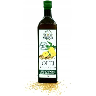 Naturini Olej Lniany Z Lnu Złotego 1000ml Naturoil Naturini Olej Lniany Z Lnu Złotego 1000ml Naturoil