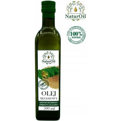 Naturini Olej Sezamowy, Zimnotłoczony 500ml Naturoil Naturini Olej Sezamowy, Zimnotłoczony 500ml Naturoil