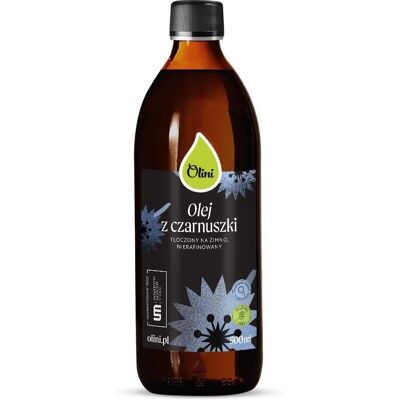 Olini Olej Z Czarnuszki Tłoczony Na Zimno 500 Ml Olini Olej Z Czarnuszki Tłoczony Na Zimno 500 Ml