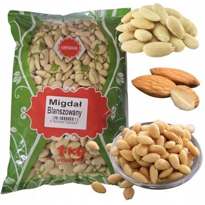 Inny producent Orfamak Migdał Blanszowany Naturalny Zdrowa Żywność Migdały Orafmak 1kg Inny producent Orfamak Migdał Blanszowany Naturalny Zdrowa Żywność Migdały Orafmak 1kg