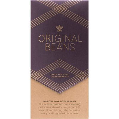 Zestaw Czterech Tabliczek Czekolady od Original Beans - Opakowanie prezentowe Zestaw Czterech Tabliczek Czekolady od Original Beans - Opakowanie prezentowe