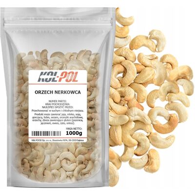 ORZECHY NERKOWCA 1kg Całe nerkowce naturalne świeże wysoka jakość Kol-Pol ORZECHY NERKOWCA 1kg Całe nerkowce naturalne świeże wysoka jakość Kol-Pol