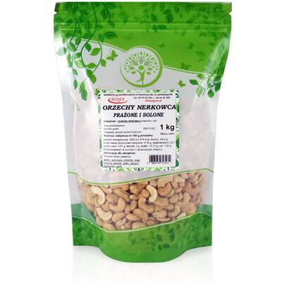 Agnex Orzechy nerkowca prażone i solone 1kg Agnex Orzechy nerkowca prażone i solone 1kg