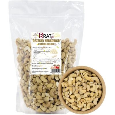 BRAT.pl Orzechy nerkowca PRAŻONE SOLONE 1kg Wysoka JAKOŚĆ Produkt NATURALNY BRAT.pl Orzechy nerkowca PRAŻONE SOLONE 1kg Wysoka JAKOŚĆ Produkt NATURALNY
