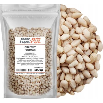 ORZECHY PINIOWE 1kg Orzeszki pini orzech naturalne świeże jakość Kol-Pol ORZECHY PINIOWE 1kg Orzeszki pini orzech naturalne świeże jakość Kol-Pol