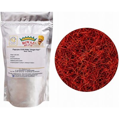ROYAL BRAND Papryka Chili Nitki Angel Hair - 1kg - Piękny Kolor Dobre w Wygodnym Słoik ROYAL BRAND Papryka Chili Nitki Angel Hair - 1kg - Piękny Kolor Dobre w Wygodnym Słoik