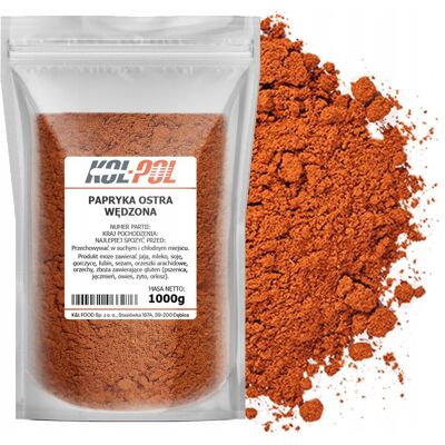 PAPRYKA OSTRA WĘDZONA 1kg Mielona aromatyczna naturalna jakość Kol-Pol PAPRYKA OSTRA WĘDZONA 1kg Mielona aromatyczna naturalna jakość Kol-Pol