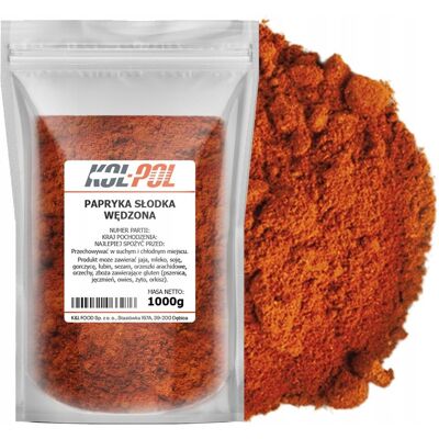 PAPRYKA SŁODKA WĘDZONA 1kg Mielona aromatyczna naturalna jakość Kol-Pol PAPRYKA SŁODKA WĘDZONA 1kg Mielona aromatyczna naturalna jakość Kol-Pol