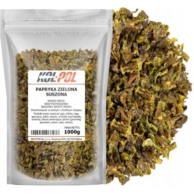 PAPRYKA ZIELONA PŁATKI 1kg Suszona aromatyczna naturalna jakość Kol-Pol PAPRYKA ZIELONA PŁATKI 1kg Suszona aromatyczna naturalna jakość Kol-Pol