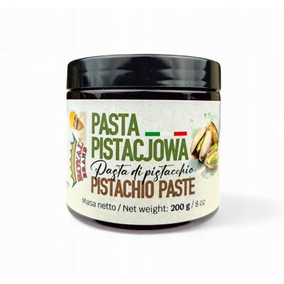 ROYAL BRAND Pasta pistacjowa sycylijska włoska świeża naturalna pistacja 100% 200g ROYAL BRAND Pasta pistacjowa sycylijska włoska świeża naturalna pistacja 100% 200g