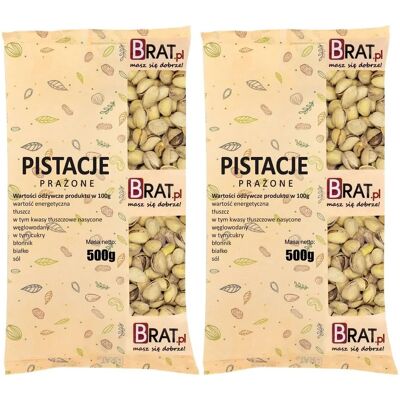 Brat Pistacje Prażone 1Kg (2X500G) Brat Pistacje Prażone 1Kg (2X500G)