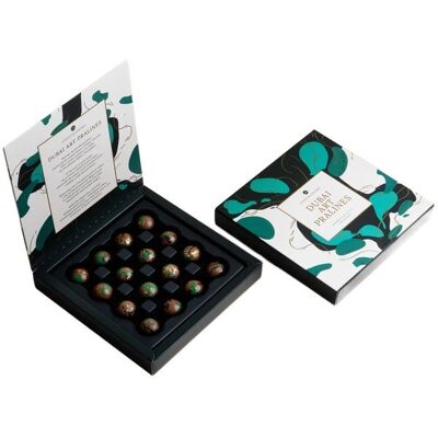Chocolissimo Praliny dubajskie zestaw na prezent 16 znakomitych mlecznych pralin z nadzieniem dubajskim Chocolissimo Praliny dubajskie zestaw na prezent 16 znakomitych mlecznych pralin z nadzieniem dubajskim