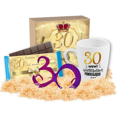 ANGEL DEVIL Prezent na 30 Urodziny dla Kobiety Pudełko Prezentowe Okulary Kubek Czekolada ANGEL DEVIL Prezent na 30 Urodziny dla Kobiety Pudełko Prezentowe Okulary Kubek Czekolada