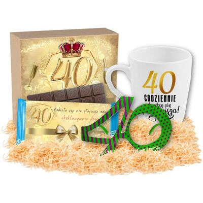 ANGEL DEVIL Prezent na 40 Urodziny dla Kobiety Pudełko Prezentowe Okulary Kubek Czekolada ANGEL DEVIL Prezent na 40 Urodziny dla Kobiety Pudełko Prezentowe Okulary Kubek Czekolada