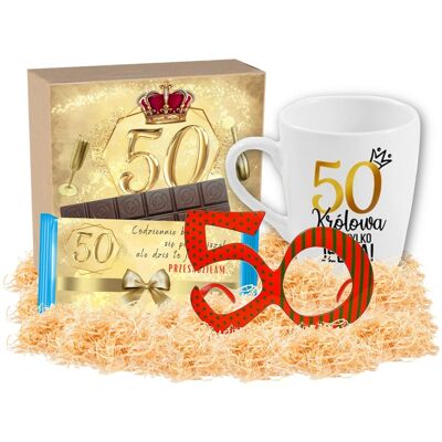 ANGEL DEVIL Prezent na 50 Urodziny dla Kobiety Pudełko Prezentowe Okulary Kubek Czekolada ANGEL DEVIL Prezent na 50 Urodziny dla Kobiety Pudełko Prezentowe Okulary Kubek Czekolada