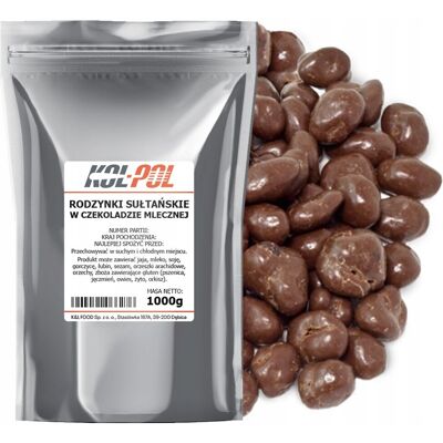 RODZYNKI W CZEKOLADZIE MLECZNEJ 1kg Rodzynki sułtańskie jakość Kol-Pol RODZYNKI W CZEKOLADZIE MLECZNEJ 1kg Rodzynki sułtańskie jakość Kol-Pol