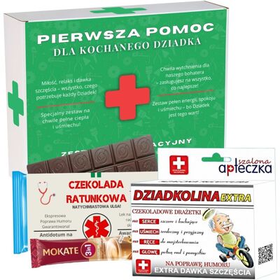 ANGEL DEVIL Śmieszny Prezent dla Dziadka ZESTAW APTECZKA RATUNKOWA CZEKOLADA KAWA ANGEL DEVIL Śmieszny Prezent dla Dziadka ZESTAW APTECZKA RATUNKOWA CZEKOLADA KAWA