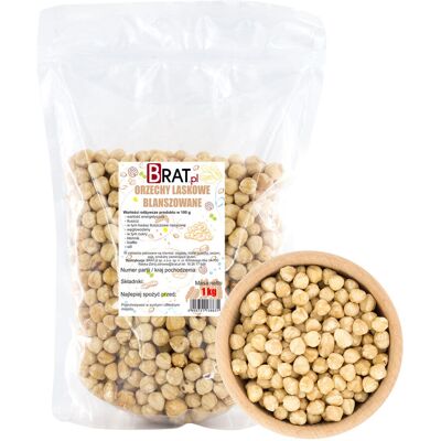 Brat ŚWIEŻE Orzechy laskowe BLANSZOWANE 1kg 100% NATURALNE Brat ŚWIEŻE Orzechy laskowe BLANSZOWANE 1kg 100% NATURALNE