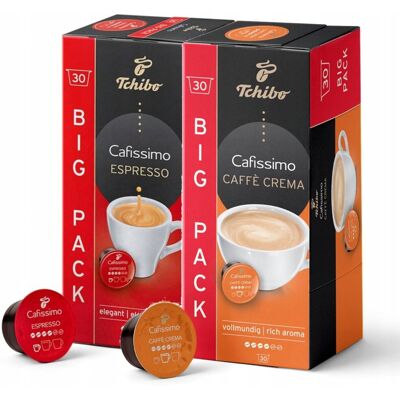 Tchibo Cafissimo Crema Rich Aroma Kawa 30kaps / Espresso Elegant 30kaps Tchibo Cafissimo Crema Rich Aroma Kawa 30kaps / Espresso Elegant 30kaps