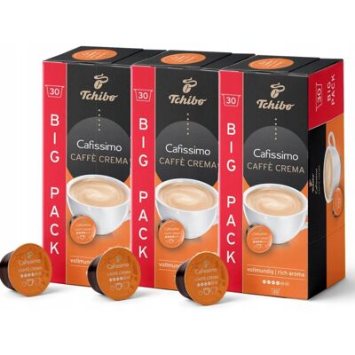 Tchibo Cafissimo Crema Rich Aroma Kawa Arabika 30x3 Kapsułek Zestaw Tchibo Cafissimo Crema Rich Aroma Kawa Arabika 30x3 Kapsułek Zestaw