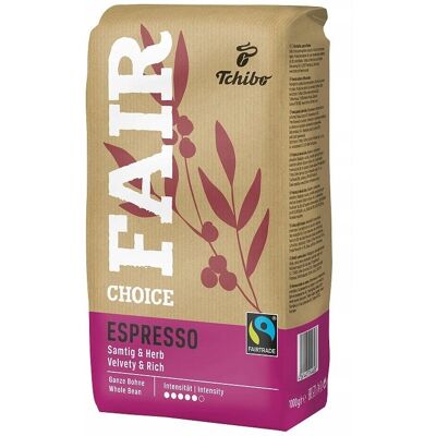 Tchibo - Fair Choice Espresso - 1 kg Ziarna całe - Int. 5/6 - Coffee Tchibo - Fair Choice Espresso - 1 kg Ziarna całe - Int. 5/6 - Coffee