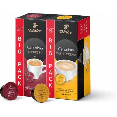 Tchibo Kawa Cafissimo Caffe Crema Fine Aroma 30kaps/espresso Intense 30kaps Tchibo Kawa Cafissimo Caffe Crema Fine Aroma 30kaps/espresso Intense 30kaps