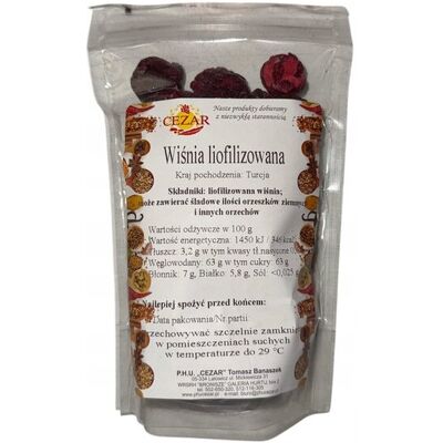 WIŚNIA LIOFILIZOWANA 500g owoce jakość PREMIUM CEZAR WIŚNIA LIOFILIZOWANA 500g owoce jakość PREMIUM CEZAR
