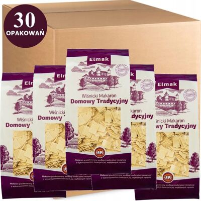 Wiśnicki Makaron Domowy Tradycyjny Łazanka 250g swojski Elmak 4 jajeczny Wiśnicki Makaron Domowy Tradycyjny Łazanka 250g swojski Elmak 4 jajeczny