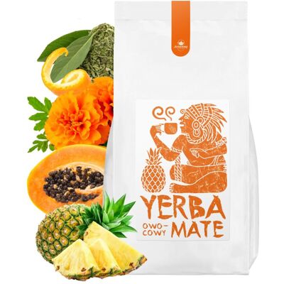 Jedwabny Szlak Yerba Mate OWOCOWA 1000g herbata ENERGIA kofeina PAPAJA owoce detoks tea Jedwabny Szlak Yerba Mate OWOCOWA 1000g herbata ENERGIA kofeina PAPAJA owoce detoks tea