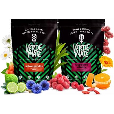Yerba Verde Mate Ashwagandha Raspberry owoce 1kg Yerba Verde Mate Ashwagandha Raspberry owoce 1kg