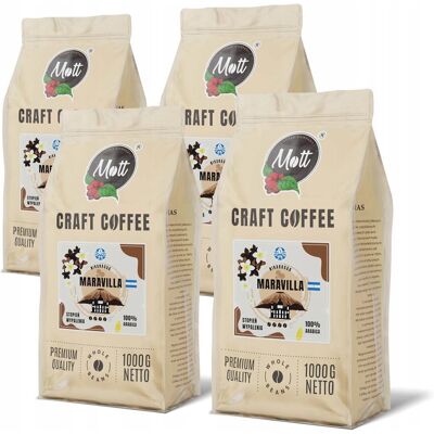 Mott Coffee Zestaw kaw 4x1 kg Maravilla Świeżo palona 100% Arabica Nikaragua Mott Coffee Zestaw kaw 4x1 kg Maravilla Świeżo palona 100% Arabica Nikaragua