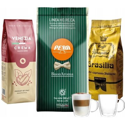 inna (Inny) Zestaw kaw Crema – PERA,Venezia,Veronesi +szklanki inna (Inny) Zestaw kaw Crema – PERA,Venezia,Veronesi +szklanki