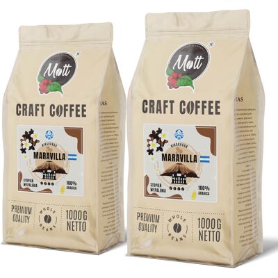 Mott Coffee Zestaw Kaw Świeżo Palona 100% Arabica-Nikaragua Dwupak Maravilla Mott Coffee Zestaw Kaw Świeżo Palona 100% Arabica-Nikaragua Dwupak Maravilla