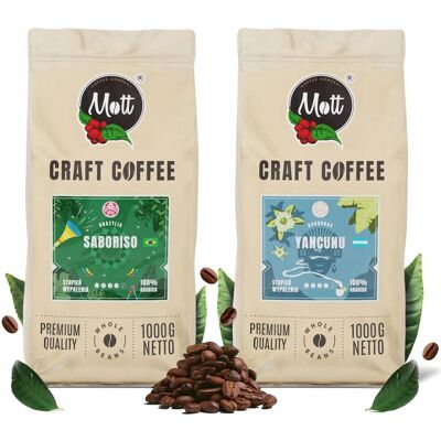 Mott Coffee Zestaw Kaw Ziarnistych 2x1kg 100% Arabica – Świeżo Palona Mott Coffee Zestaw Kaw Ziarnistych 2x1kg 100% Arabica – Świeżo Palona
