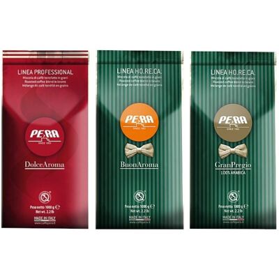 Zestaw Kaw Ziarnistych Pera Buon Aroma Dolce Aroma Gran Pregio Kawa Włoska Zestaw Kaw Ziarnistych Pera Buon Aroma Dolce Aroma Gran Pregio Kawa Włoska