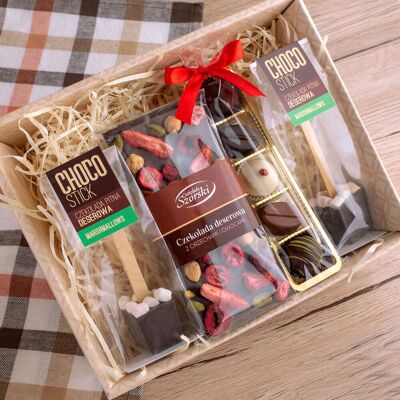 Czekolada Szorski Zestaw prezentowy - choco sticki, czekolada, pralinki Czekolada Szorski Zestaw prezentowy - choco sticki, czekolada, pralinki