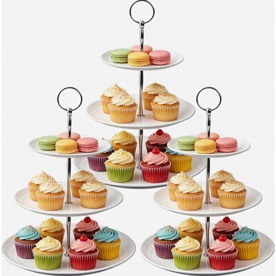 Inny producent Etażerka 3 Poziomowa Wielorazowa Patera Na Tort Owoce Ciasta Biała Inny producent Etażerka 3 Poziomowa Wielorazowa Patera Na Tort Owoce Ciasta Biała