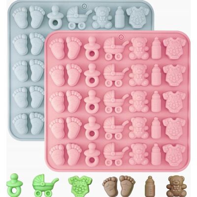 Inny producent Forma Silikonowa 2 Sztuki Baby Shower Ciastka Czekolada Żelki Wypieki Inny producent Forma Silikonowa 2 Sztuki Baby Shower Ciastka Czekolada Żelki Wypieki