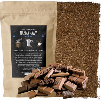 Inny producent Kawa Mielona Smakowa Aromatyzowana Czekoladowa 1 Kg 100% Arabica / Pysznykubek Inny producent Kawa Mielona Smakowa Aromatyzowana Czekoladowa 1 Kg 100% Arabica / Pysznykubek