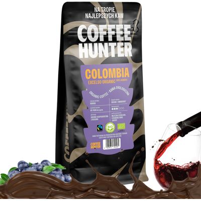 Hunter Kawa Organiczna Colombia Excelso 1000g Kawa Ziarnista Hunter Kawa Organiczna Colombia Excelso 1000g Kawa Ziarnista