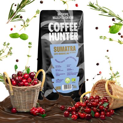 Hunter Kawa Organiczna Sumatra Gayo Mandheling 1000g Kawa Ziarnista Hunter Kawa Organiczna Sumatra Gayo Mandheling 1000g Kawa Ziarnista